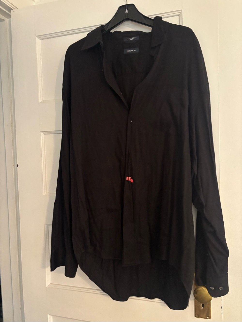 Nautica Black Long-Sleeve Button Front Shirt